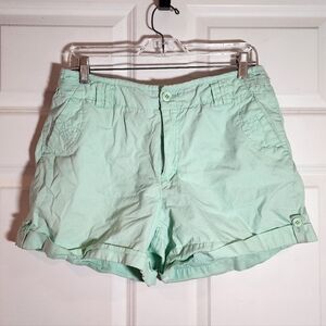 Khakis Light Mint Women's Casual Shorts Cotton Tie Back Size 12